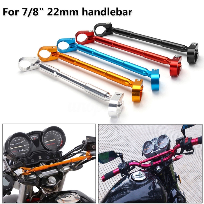 Universal 7/8" 22 mm Motorcycle Bike Aluminum Handlebar Brace Clamp Set, Motorcycle Cafe Brace Aluminum Handlebar Rod