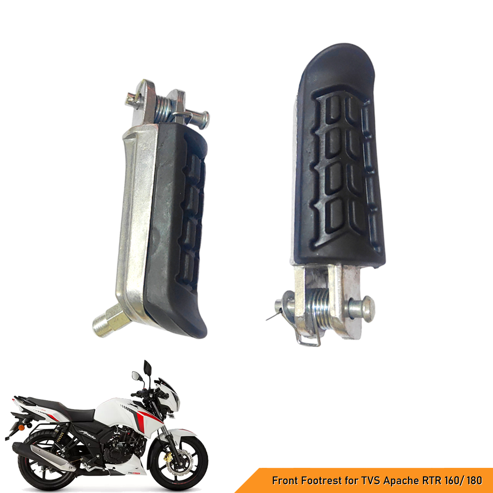 High-Quality Front Footrest for TVS Apache RTR 160/ 180/ 160 4V/ 200 4V/ TVS Raider - Premium Comfortable & Durable Foot Pegs