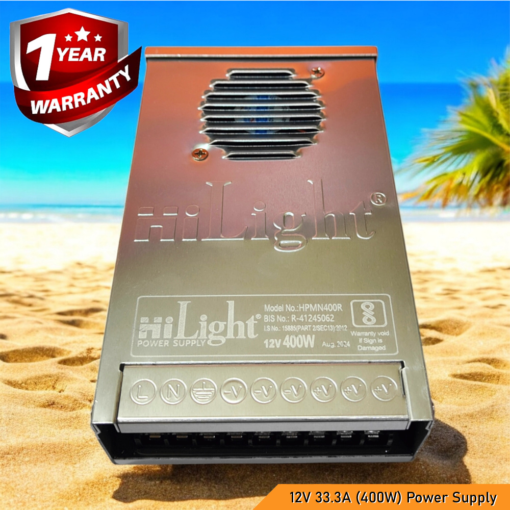 12V 33.3A 400W SMPS Power Supply, Rainproof IP43 Rated, 12 Volt 33.3 Amp 400 Watt Durable Power Solution (1 Year Warranty)