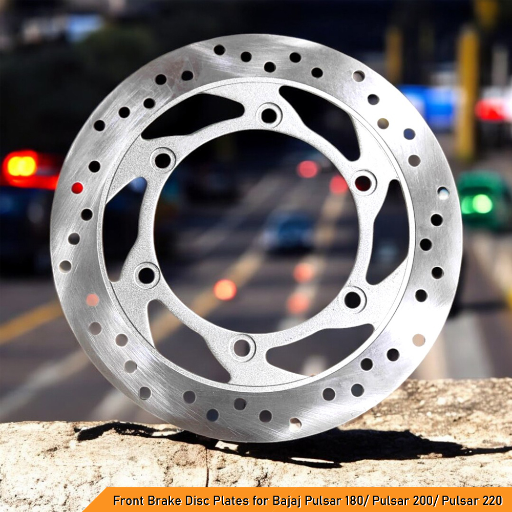 Front Brake Disc Plate Compatible with Bajaj Pulsar 180, Pulsar 200 and Pulsar 220 - Reliable Stopping Power