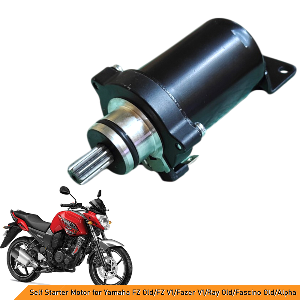 Self Starter Motor Compatible with Yamaha FZ Old, FZ V1, Fazer V1, Ray Old, Fascino Old, Alpha (With Clamp) - Reliable & High-Performance Starter