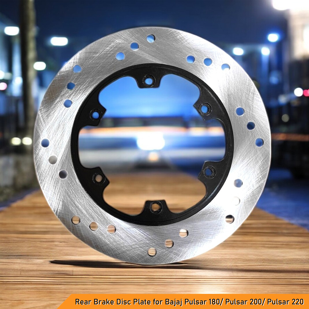 Rear Brake Disc Plate Compatible with Bajaj Pulsar 180, Pulsar 200, and Pulsar 220 - Reliable Stopping Power