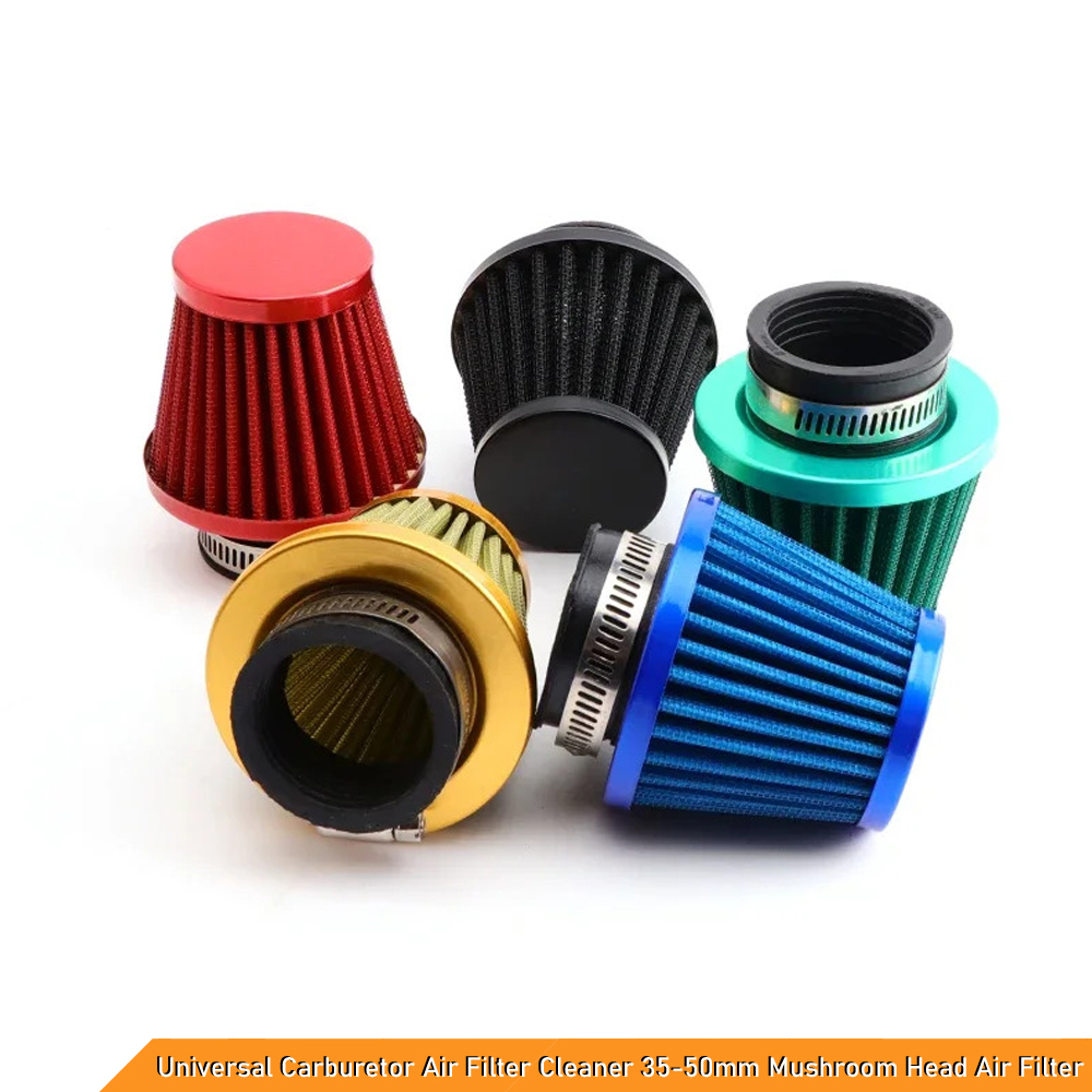 Universal Carburetor Air Filter Cleaner 35-50mm Mushroom Head Air Filter Clamp On Air Filter Cleaner For Motorcycle ATV Scooter (Random Colour)