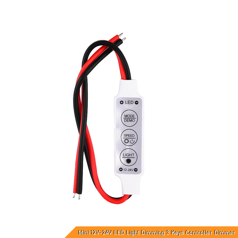 Mini 12V-24V LED Light Dimming 3 Keys Controller Dimmer Driver and Switch for Single Color LED Strip SMD 3528/ 5050/ 5630/ 5730 - Newest Control Led Strip Light