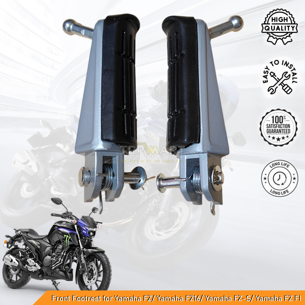 High-Quality Front Footrest for Yamaha FZ/ Yamaha FZ16/  Yamaha FZ-S/ Yamaha FZ FI Motorcycle - Premium Comfortable & Durable Foot Pegs Mount Aluminum Alloy & Black Rubber