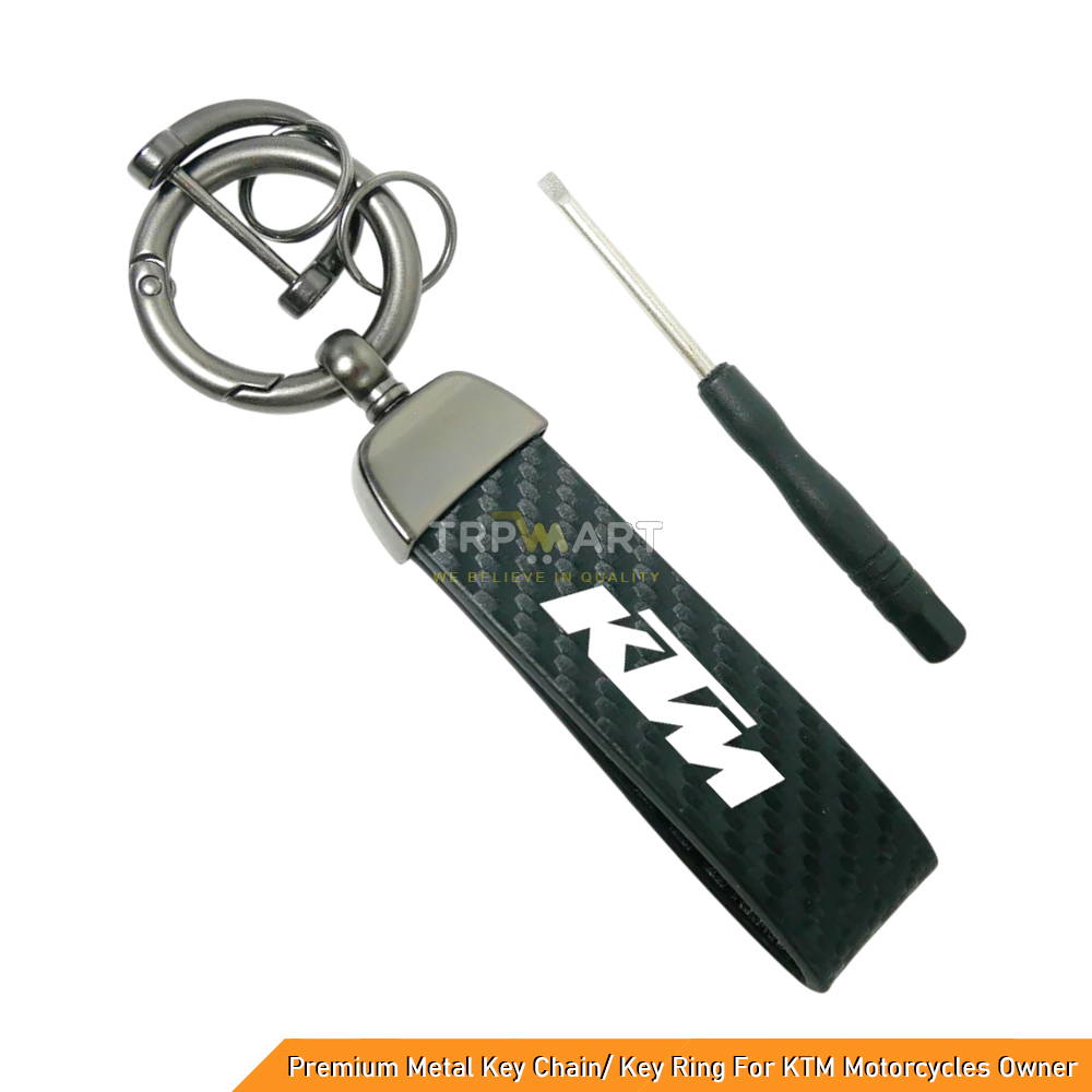 Premium Metal Leather Key Chain | Stylish & Durable Key Ring Pendant Holder for KTM Motorcycle Owners