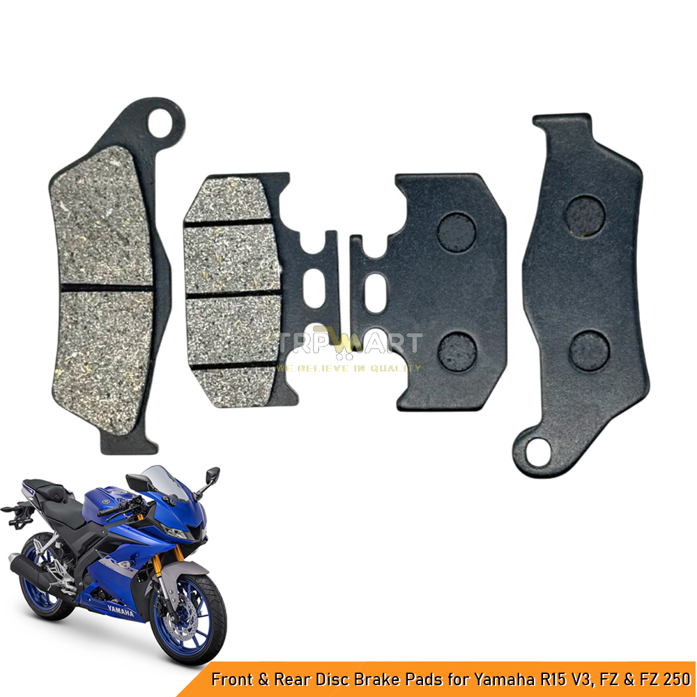 High-Performance Front & Rear Disc Brake Pads for Yamaha R15 V3, FZ & FZ 250 - Enhanced Stopping Power