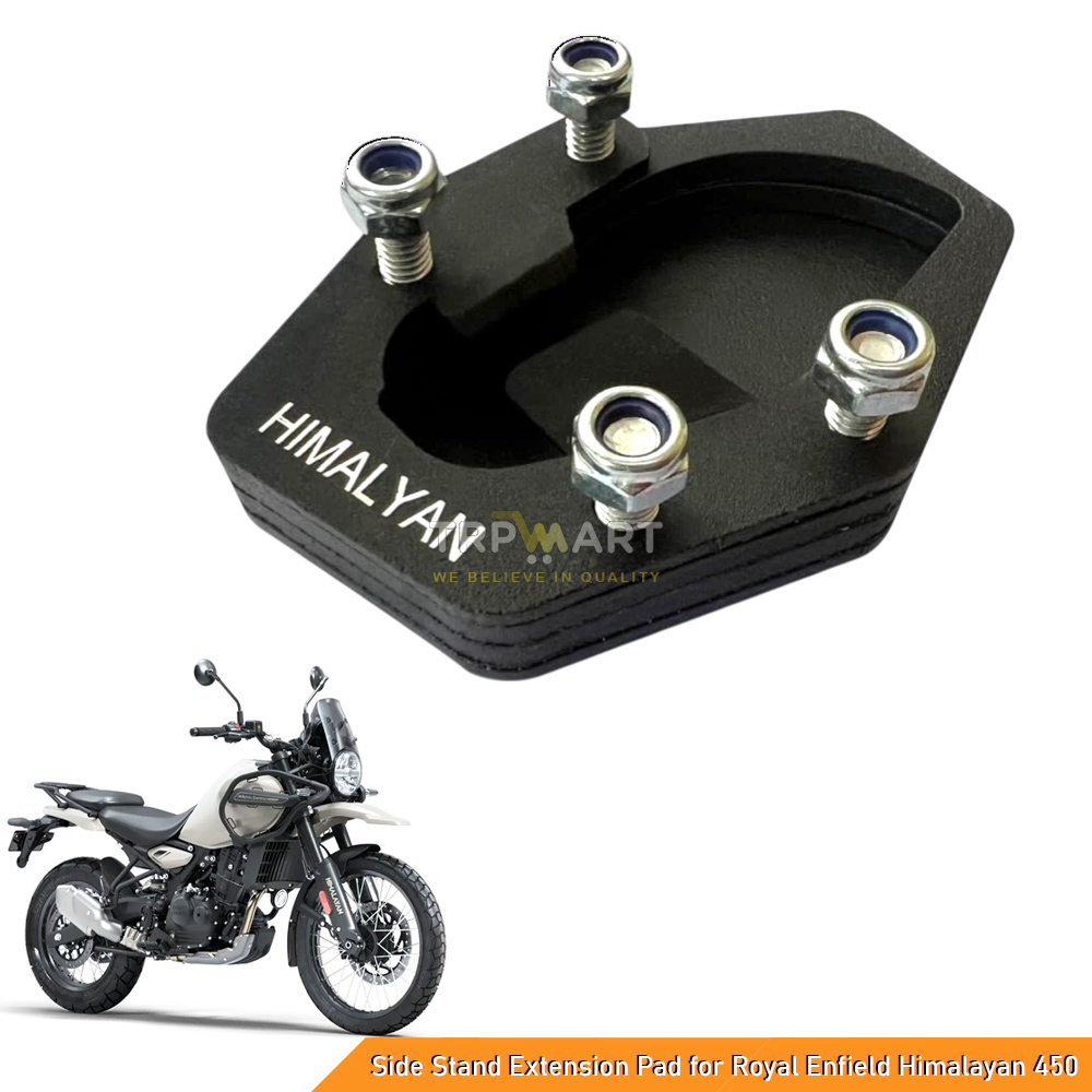 Heavy Duty Kickstand/ Side Stand Extension Pad for Royal Enfield Himalayan 450 - Side Stand Enlarger Base Support Plate