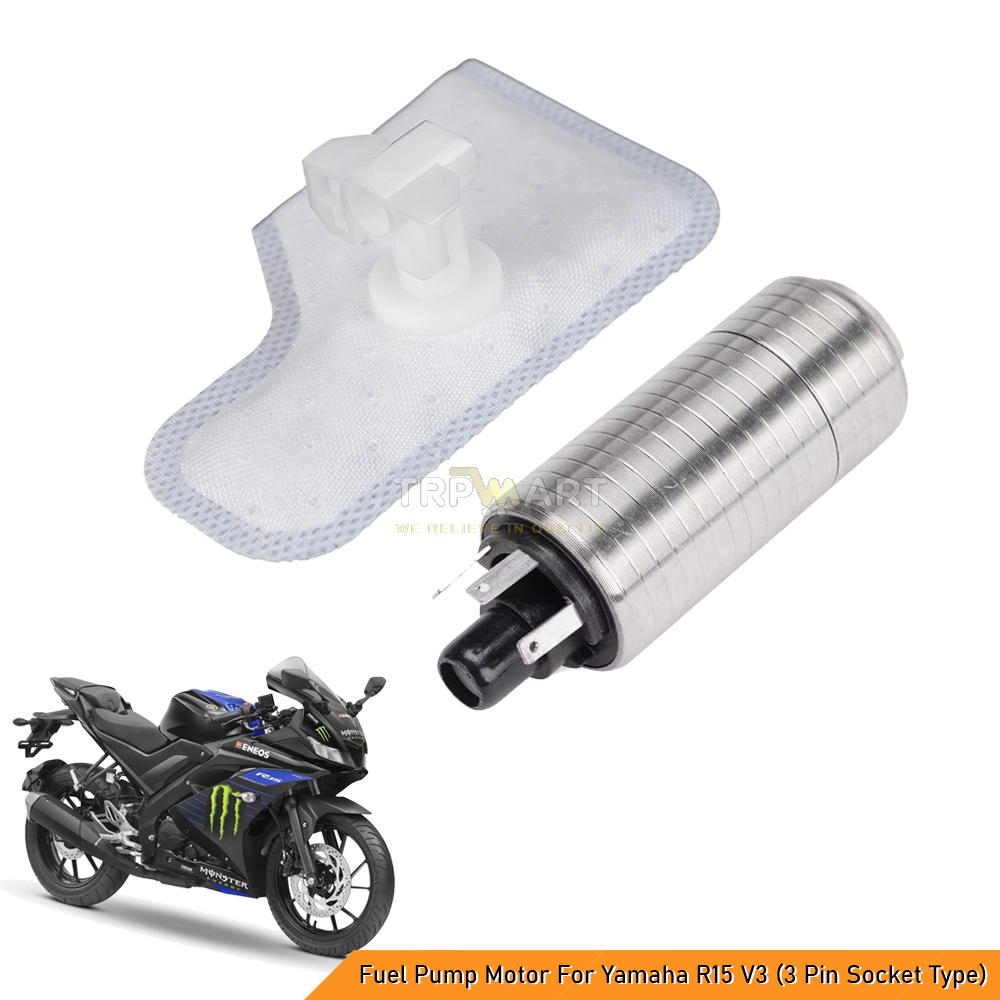 Fuel Pump Motor For Yamaha R15 V3 (3 Pin Socket Type) + Free Fuel Pump Filter - Boost Engine Performance & Efficiency