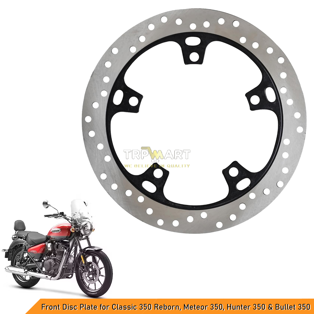 Front Brake Disc Plate Compatible for Royal Enfield Classic 350 Reborn, Meteor 350, Bullet 350 & Hunter 350 (BS6) - Genuine OEM Replacement