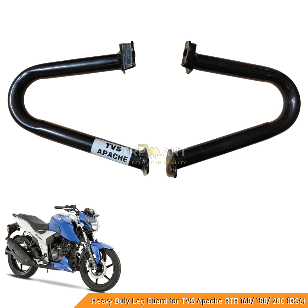 Heavy Duty Double Coated Leg Guard for TVS Apache RTR 160 / 180 / 200 (BS6) – Crash Guard Protection