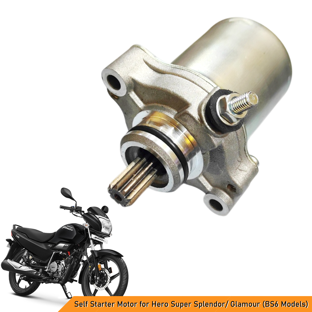 Self Starter Motor Compatible with Hero Super Splendor/ Glamour (BS6 Models) - Reliable & High-Performance Starter