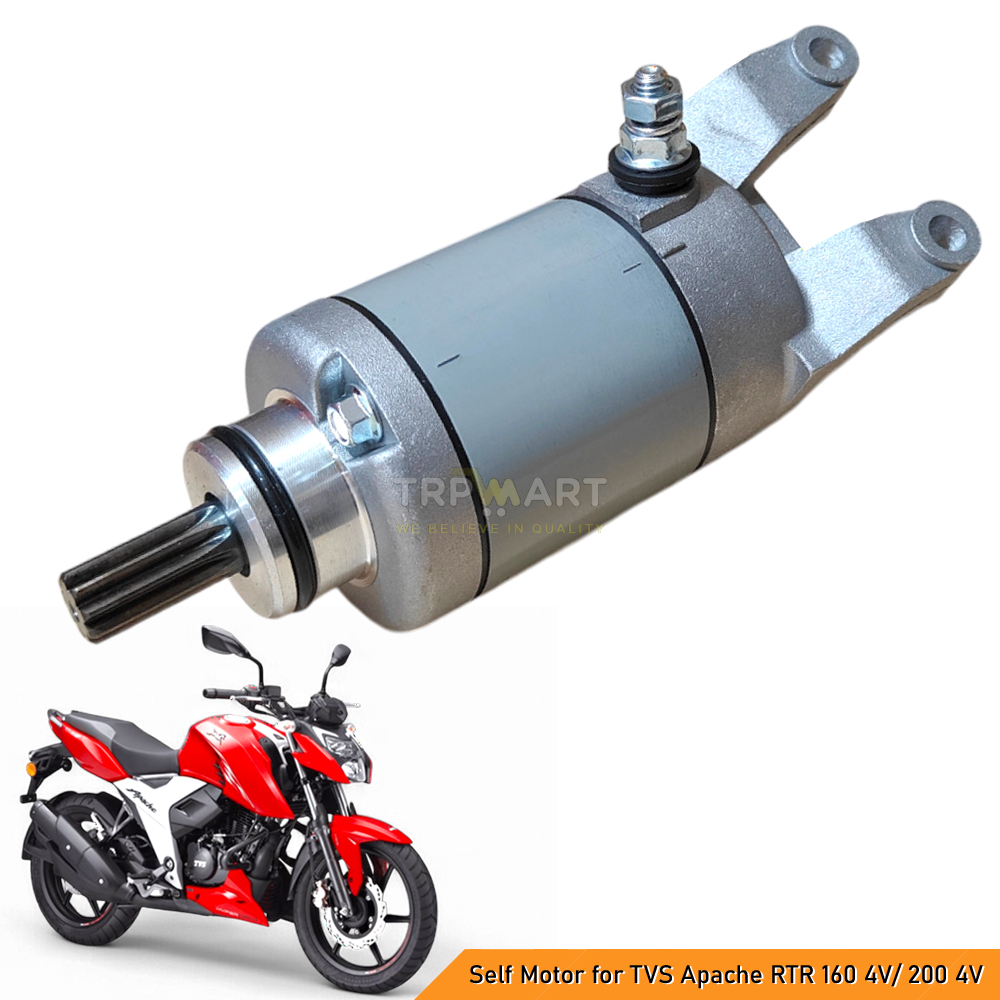 Self Starter Motor Assembly Compatible with TVS Apache RTR 160 4V/ 200 4V - Reliable & High-Performance Starter