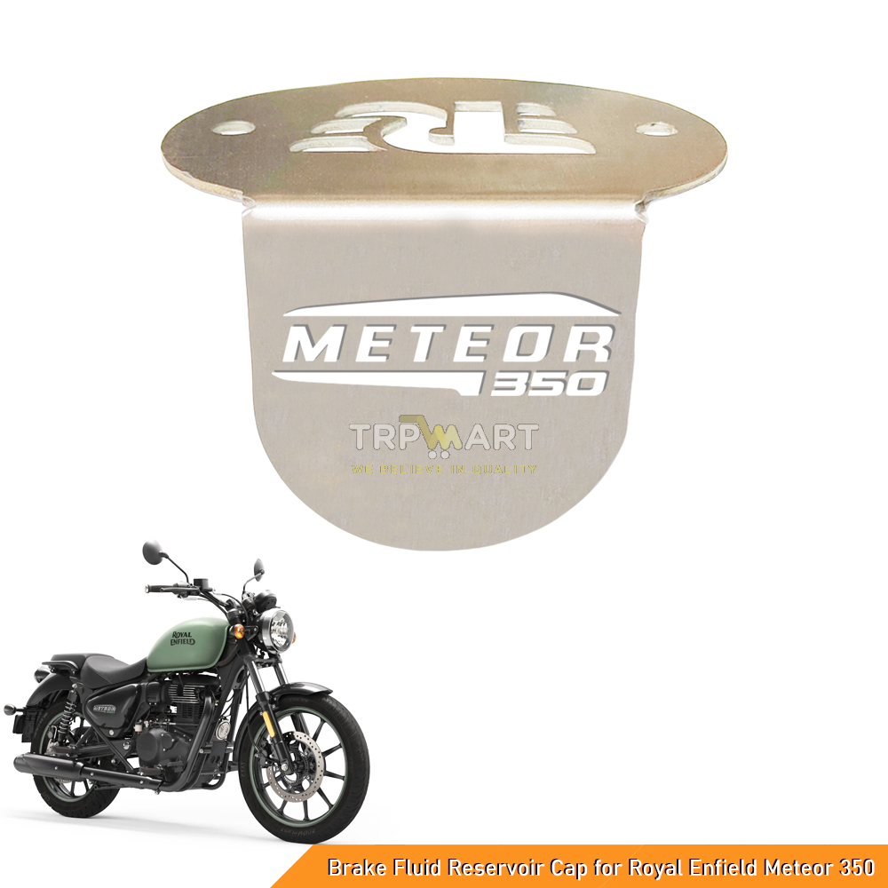 Stainless Steel Front Disc Brake Fluid Reservoir Oil Cap Cover Guard Protector for Royal Enfield Meteor 350