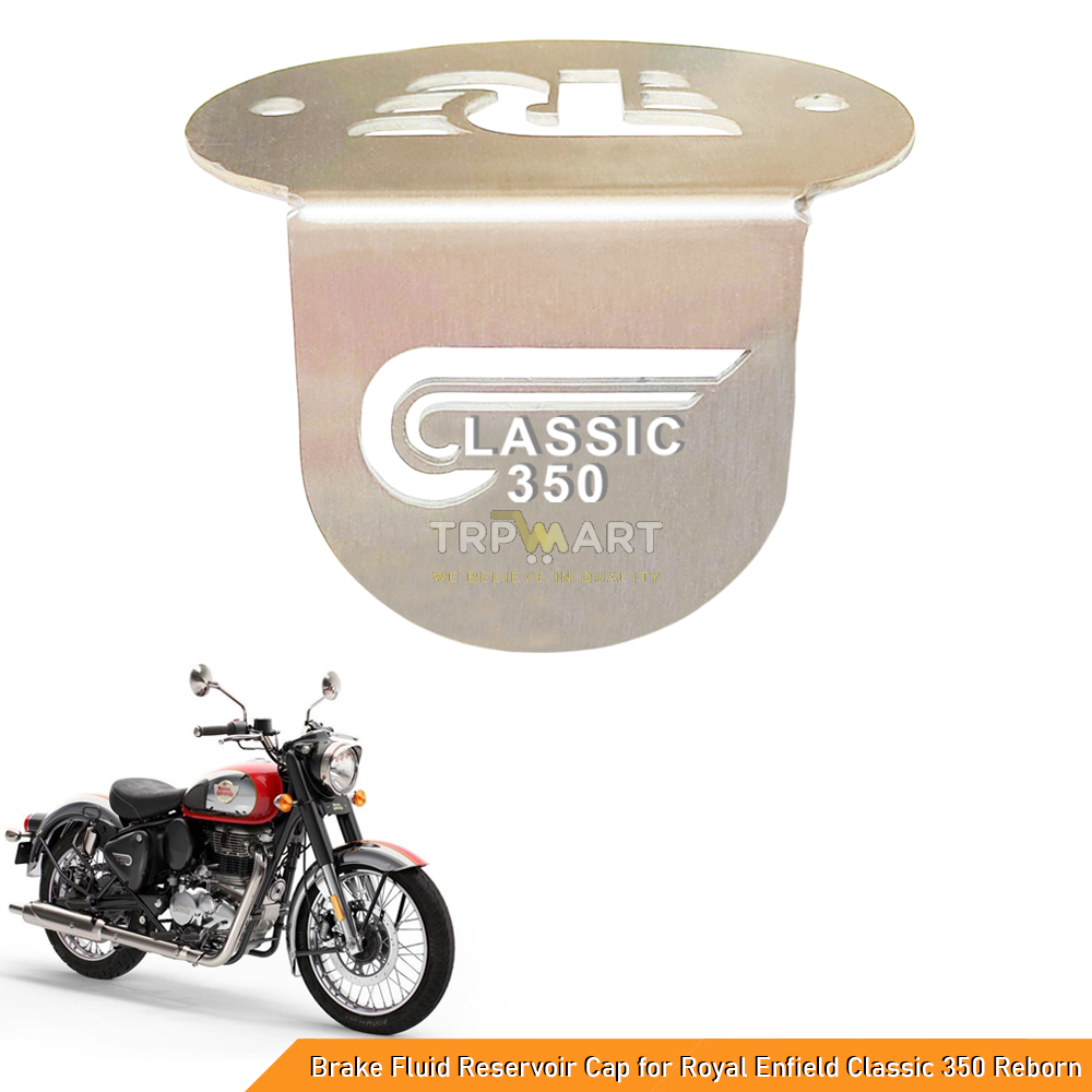 Stainless Steel Front Disc Brake Fluid Reservoir Oil Cap Cover Guard Protector for Royal Enfield Classic 350 Reborn