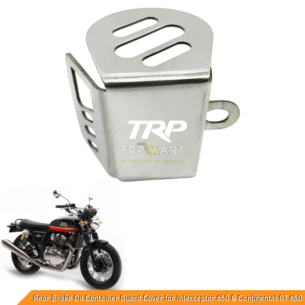 Stainless Steel Rear Brake Oil Container Guard Cover for Royal Enfield Interceptor 650 & Continental GT 650 - Protective Reservoir Cap