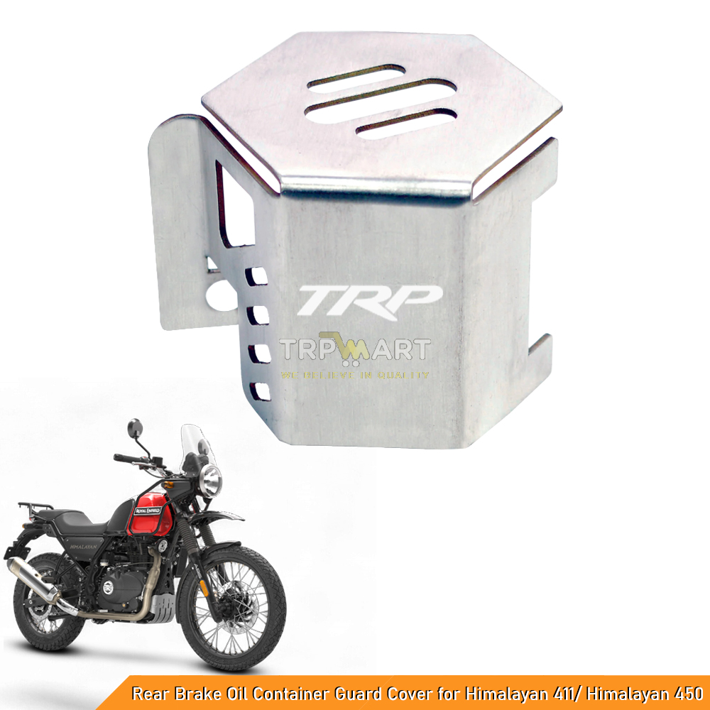 Stainless Steel Rear Brake Oil Container Guard Cover for Royal Enfield Himalayan 411/ Himalayan 450 - Protective Reservoir Cap