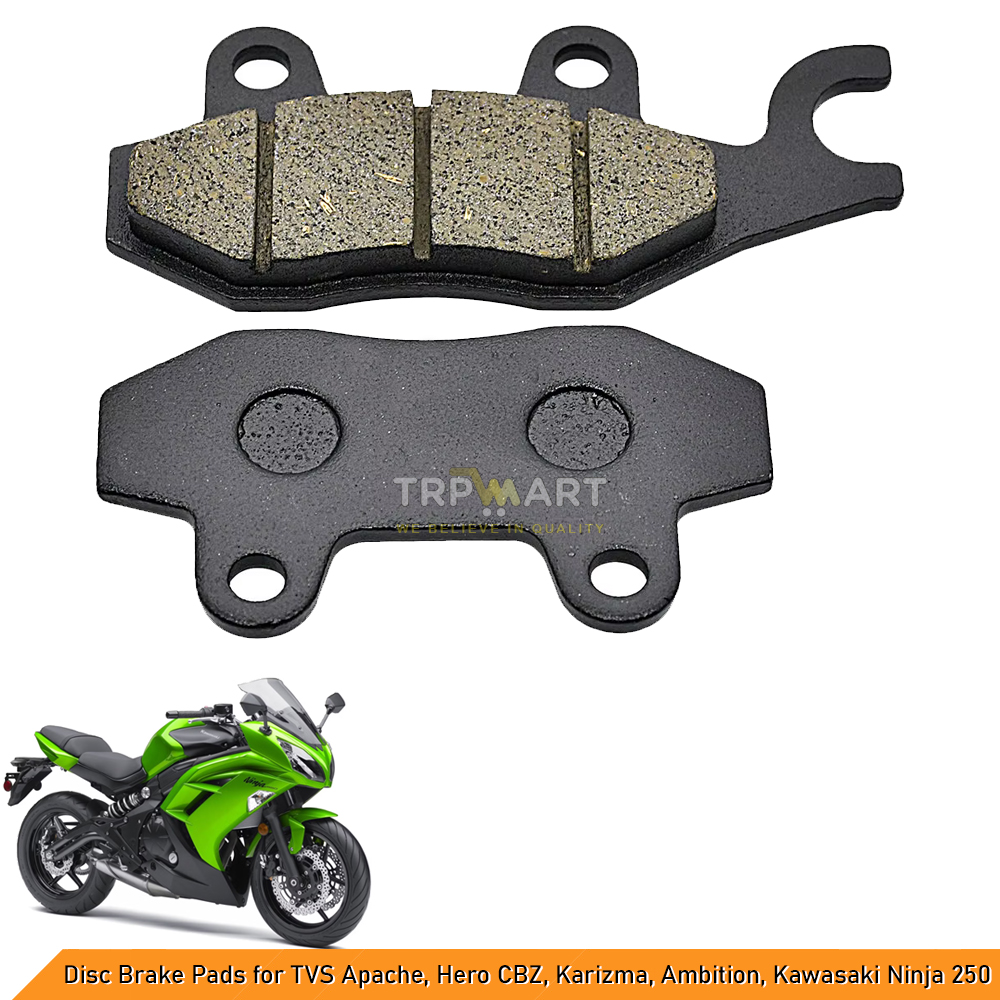 High-Performance Front Disc Brake Pads for TVS Apache, Hero CBZ, Karizma, Ambition, Kawasaki Ninja 250 & Royal Enfield Bullet (Few Models) – Enhanced Stopping Power & Durability