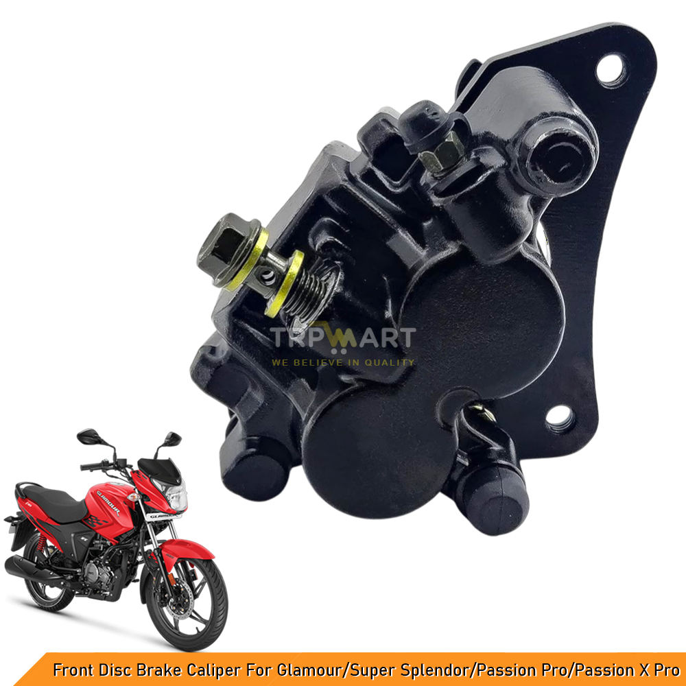 Front Disc Brake Caliper Assembly Compatible for Hero Glamour, Super Splendor, Passion Pro, Passion X Pro, Hunk, Achiever, CBZ Xtreme & Xtreme - Premium Quality Replacement