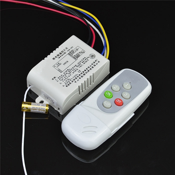 3 Channel RF Remote Control Switch - Wireless Digital Switch for Lights, Fans, TV & Home Appliances