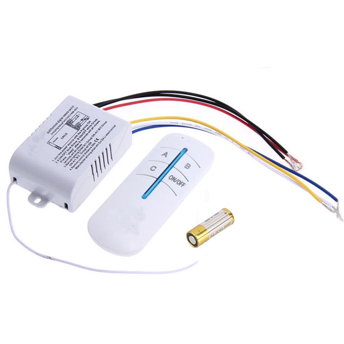 3 Way Remote Switch PVC, Wireless Remote Control Switch for Light, Fan, TV, Cooler, 10 Amp AC Load, Work on RF Radio Frequency