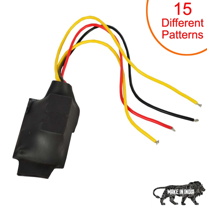 Universal Bike Hazard Flasher, 15 Different Patterns Flasher Relay for LED/ Bulb Indicators