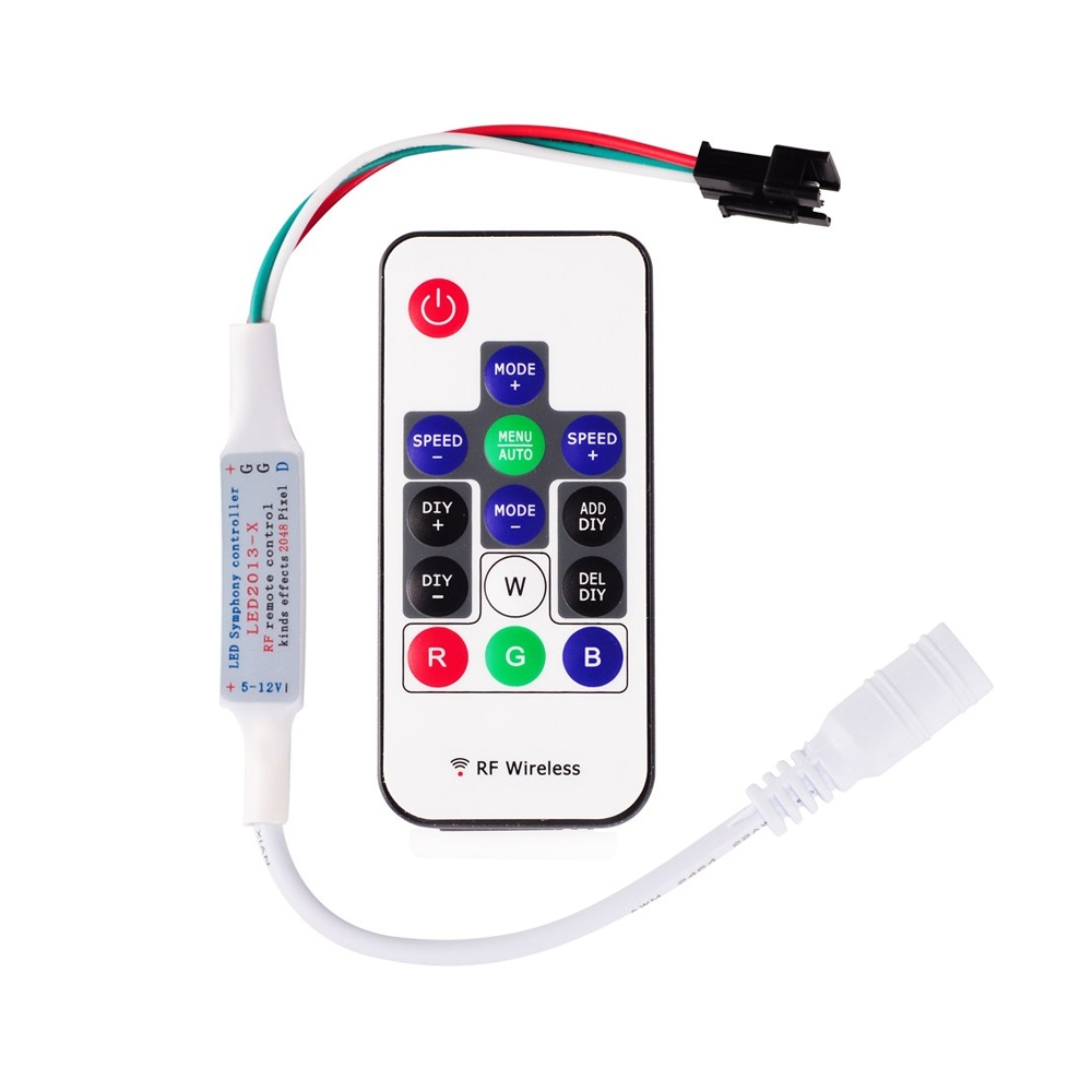 Mini Inline RGB Light Controller With 28 Keys RF Remote